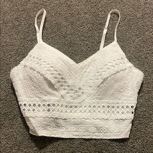 Elegant White Lace Women's crop Top